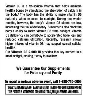 Vitamin D3  2,000 IU